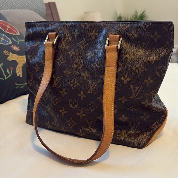 VTG Louis Vuitton Cabas Piano Monogram Hand Tote Bag Coated Canvas, Vachetta - Picture 2 of 12